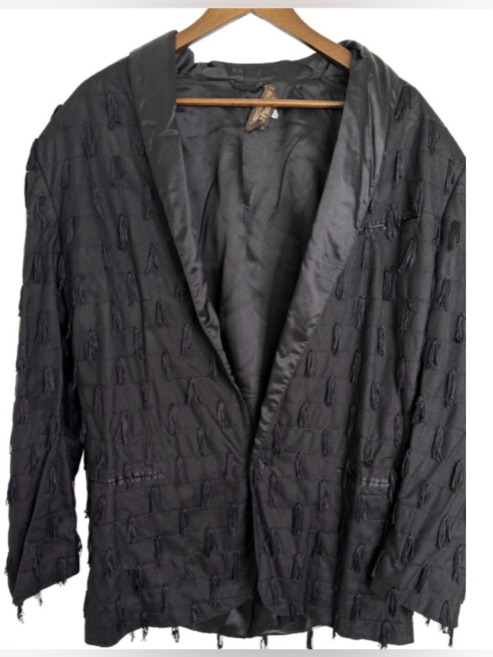 Vintage J. Francois Charles Per Piero Panchetti Black Tassel Rodeo Blazer